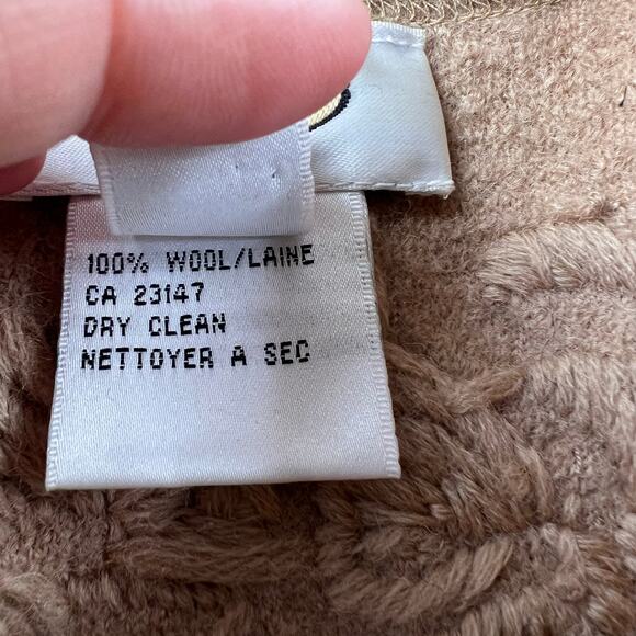 Talbots Vintage Wool Button Up Floral Beige Sweater Cardigan Women's size Small - Picture 5 of 6